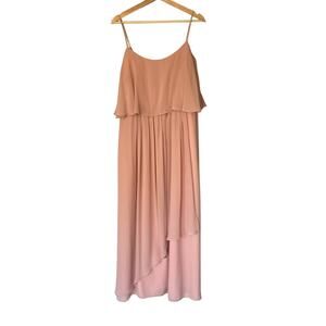 Watters & Watters Pink Chiffon Maxi Bridesmaids Dress in Morganite Size 18W